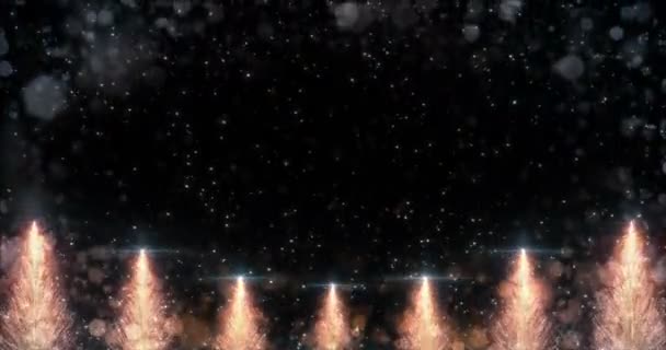 Animated Orange Christmas Pine Tree Star fon seamless loop 4k resolution . — стоковое видео