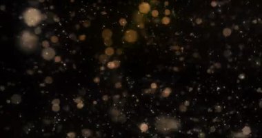 Hareketli arka plan düşen ufuk altın bokeh ışıklar döngü 4 k kar