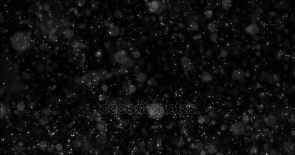 Movimiento fondo cayendo desenfocado blanco bokeh luces nieve bucle 4k — Vídeos de Stock