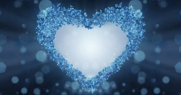 Modrá růže okvětní v srdci obrazce zástupný symbol alfa matný smyčka 4k