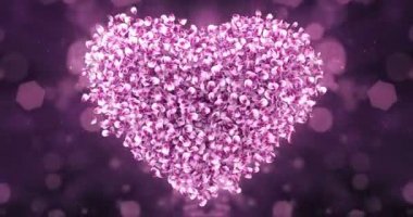 Pembe Gül Sakura çiçek yaprakları güzel kalp şekli arka planda 4 k döngü