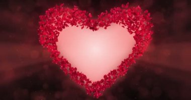 Kırmızı gül çiçek yaprakları kalbinde Alfa mat döngü yer tutucu 4 k şekil