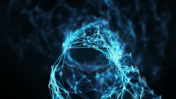 Abstract Motion Background - Digital Binary Plexus Tunnel Loop — Stock Video