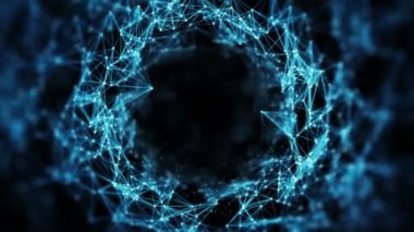 Hareketli arka plan - dijital pleksus veri ağları Alfa mat döngü