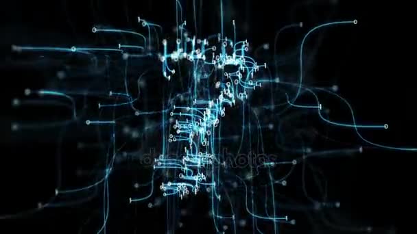 Numérique Pipes binaires Plexus Countdown - Mouvement abstrait rotatif Alpha Matte 4k 
