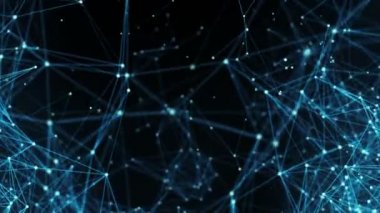 Hareketli arka plan - dijital pleksus veri ağları Alfa mat döngü