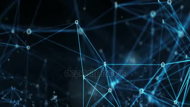 Abstract Motion Background - Digital Binary Data Networks Loop — Stock Video