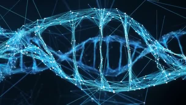 Abstrakt rörelse bakgrunden - Digital Plexus Dna molekyl 4k Loop — Stockvideo
