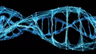 Hareketli arka plan - dijital pleksus Dna molekülü 4k döngü Alpha mat