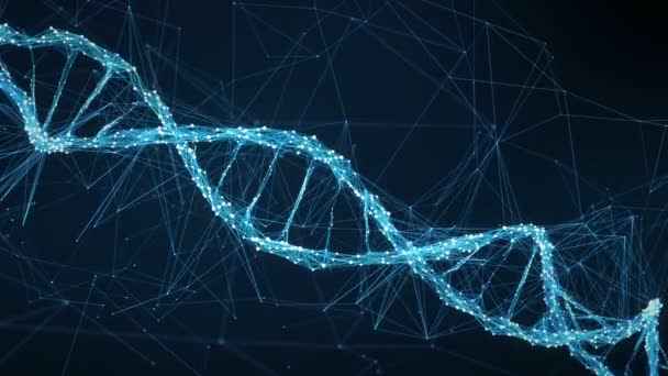 Аннотация Motion Background - Digital Plexus DNA Molecule 4k Loop — стоковое видео