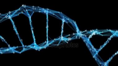 Hareketli arka plan dijital ikili pleksus Dna molekülünün Alpha mat 4k döngü
