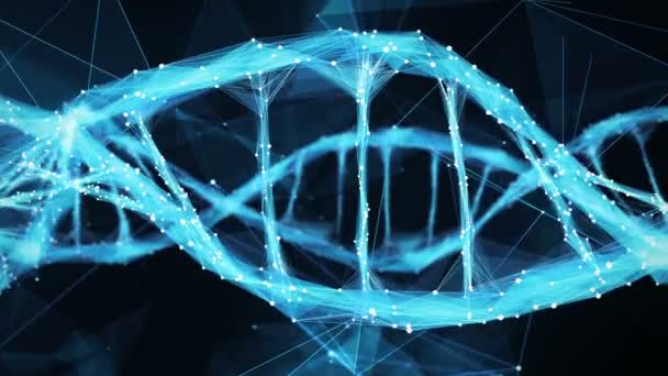 Motion Background Digital Polygon Plexus DNA molecule 4k Loop — Stock Video