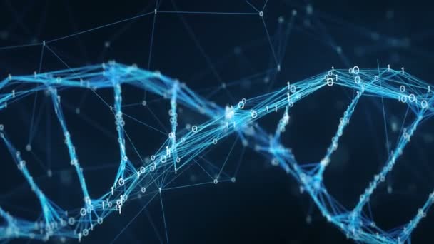 抽象运动背景-数字二进制丛 Dna 分子 4 k 循环 — 图库视频影像