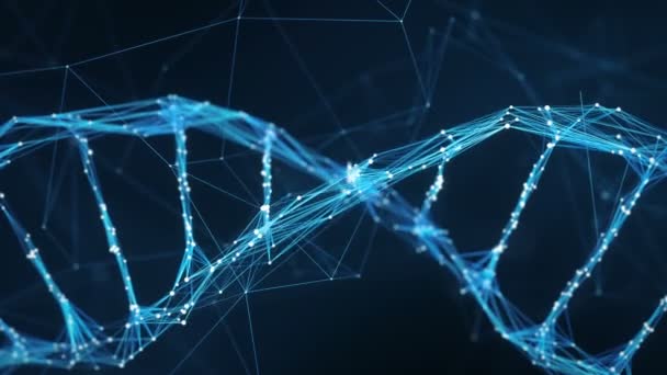 Hareketli arka plan - dijital pleksus Dna molekülü 4 k döngü — Stok video