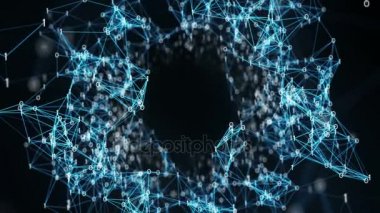 Soyut hareket arka plan dijital ikili pleksus veri ağları Alfa mat döngü
