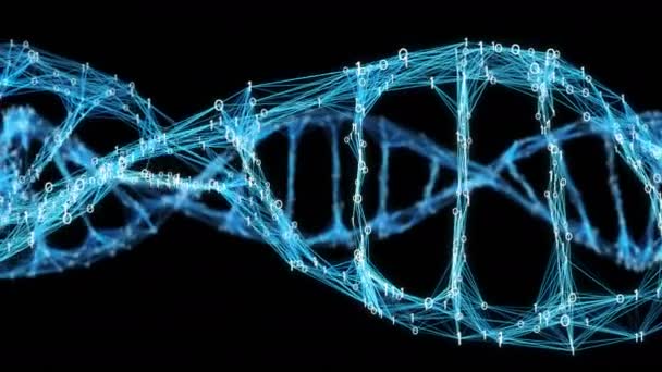 Motion Background Digital Binary Plexus DNA molecule Alpha Matte 4k Loop — Stock Video