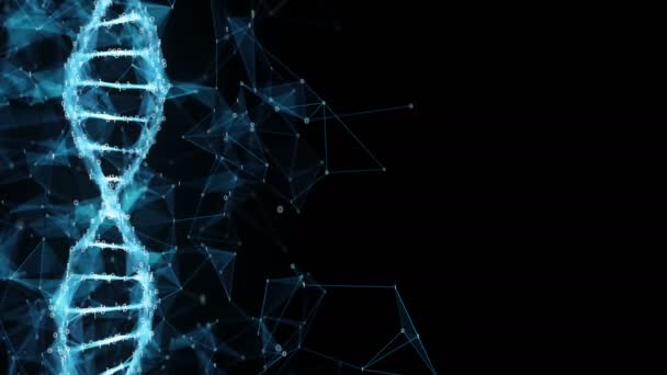 추상 모션 배경-디지털 이진 다각형 총 Dna 분자 4 k 루프 — 비디오