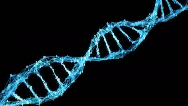 Рух фон цифрових двійкові сплетення ДНК молекули альфа матовий 4 к петлю — стокове відео