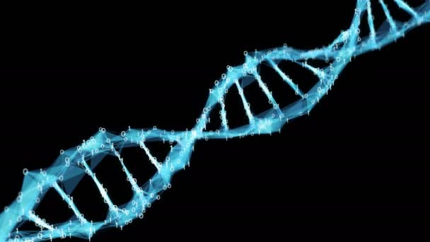 Ruchu tło cyfrowy binarne Wielokąt splotu Dna cząsteczki 4k pętli Alpha Matte — Wideo stockowe