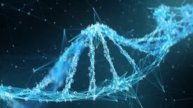Hareketli arka plan - dijital ikili pleksus Dna molekülü 4k döngü