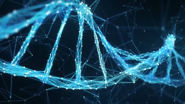 Sfondo astratto del movimento - Molecola del DNA del plesso digitale 4k Loop — Video Stock