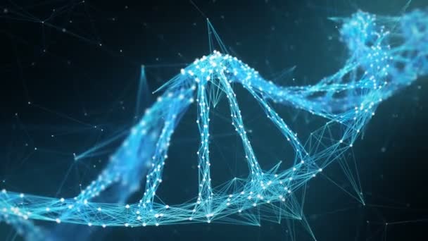 Abstrakt rörelse bakgrunden - Digital Plexus Dna molekyl 4k Loop — Stockvideo