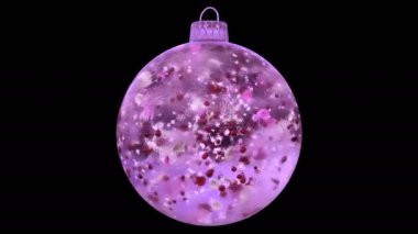 Noel dönen pembe buz cam biblo dekorasyon kırmızı yaprakları Alfa mat döngü