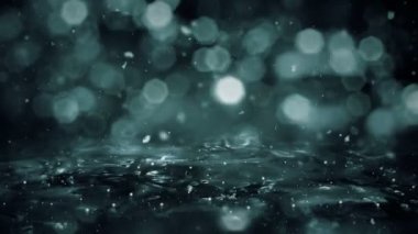 Kış hareketli arka plan noir ışıklar kar buzda düşen bokeh döngü 4 k defocused