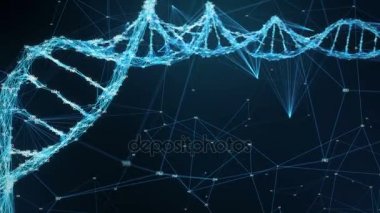 Hareketli arka plan pleksus Dna molekülü rasgele digits döngü