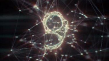 Sarı Retro rasgele Digits pleksus Countdown - soyut hareket 4k