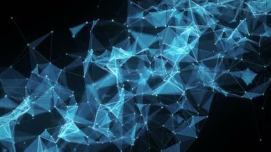 Hareketli arka plan - dijital pleksus çokgen veri ağları