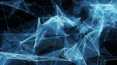 Hareketli arka plan - dijital ikili çokgen pleksus veri ağları