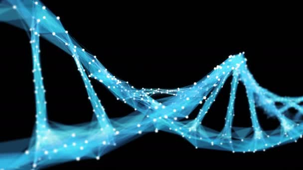 Bewegungshintergrund digitales Polygon Plexus DNA Molekül 4k Schleife Alpha matt — Stockvideo