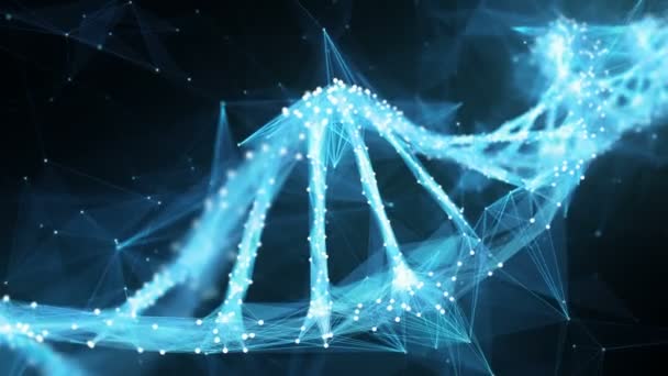 Κίνηση φόντο ψηφιακή πολύγωνο πλέγμα Dna μορίου 4k βρόχο — Αρχείο Βίντεο