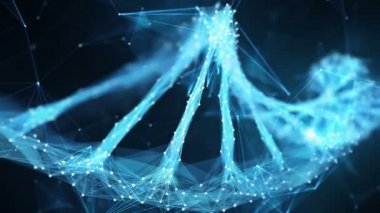 Hareketli arka plan dijital çokgen pleksus Dna molekülü 4k döngü