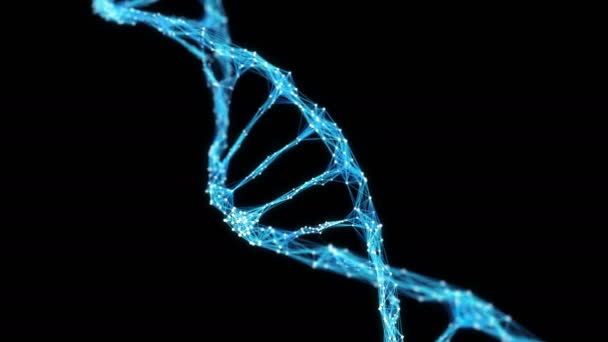 Аннотация Motion Background - Digital Plexus DNA molecle 4k Loop Alpha Matte — стоковое видео