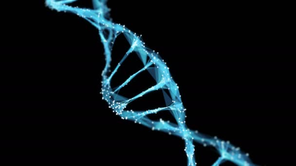 Фон движения Цифровой полигон Молекула сплетения ДНК 4k Петля Альфа Матте — стоковое видео