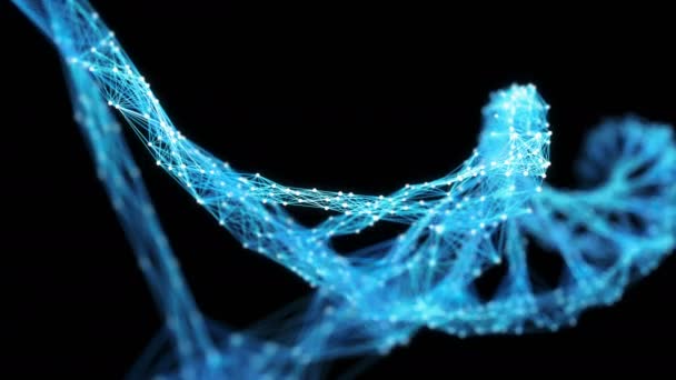 Abstract Motion Background - Digital Plexus DNA molecule 4k Loop Alpha Matte — Stock Video