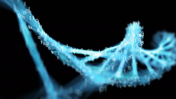 Molécula de fundo binário polígono plexo Dna Digital movimento 4K Loop Alpha Matte — Vídeo de Stock