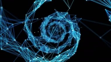 Hareketli arka plan - dijital pleksus Dna sarmal 4k döngü Alpha mat