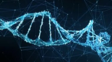 Hareketli arka plan - dijital ikili pleksus Dna molekülü 4k döngü