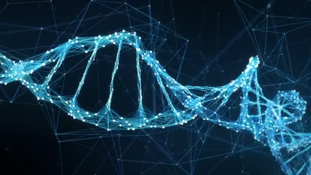Absztrakt mozgás háttér - digitális Plexus DNS molekula 4k hurok — Stock videók