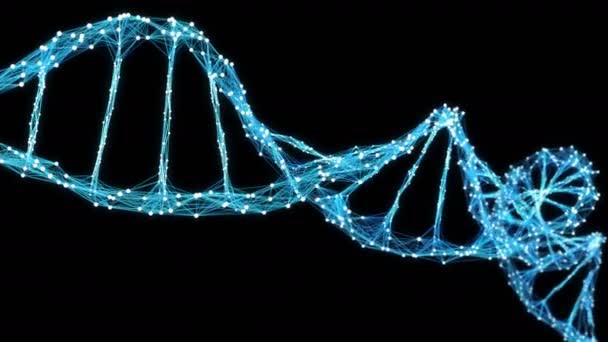 Abstrakter Bewegungshintergrund - digitales Plexus-DNA-Molekül 4k-Schleife alpha-matt — Stockvideo