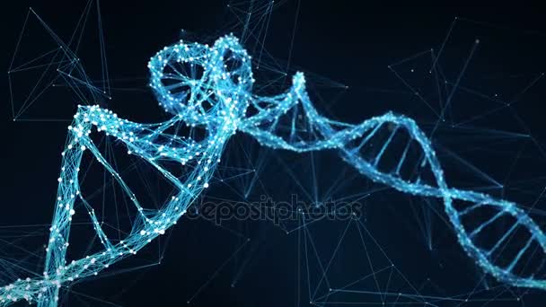 Sfondo astratto del movimento - Molecola del DNA del plesso digitale 4k Loop — Video Stock