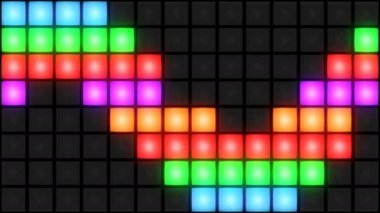 Renkli disko gece kulübünde dans kat duvar parlayan ışık kılavuz arka plan vj döngü