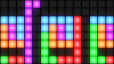 Renkli disko gece kulübünde dans kat duvar parlayan ışık kılavuz arka plan vj döngü