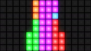 Renkli disko gece kulübünde dans kat duvar parlayan ışık kılavuz arka plan vj döngü