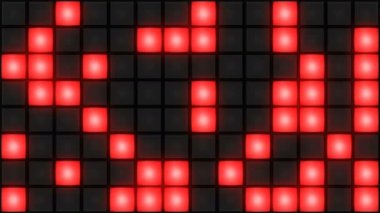 Kırmızı disko gece kulübünde dans kat duvar parlayan ışık kılavuz arka plan vj döngü