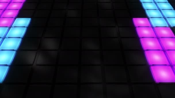 Discothèque colorée piste de danse mur lumineux grille fond vj boucle 