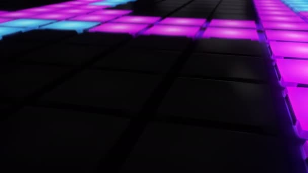 Colorido discoteca pista de baile pared brillante luz rejilla fondo vj lazo — Vídeos de Stock